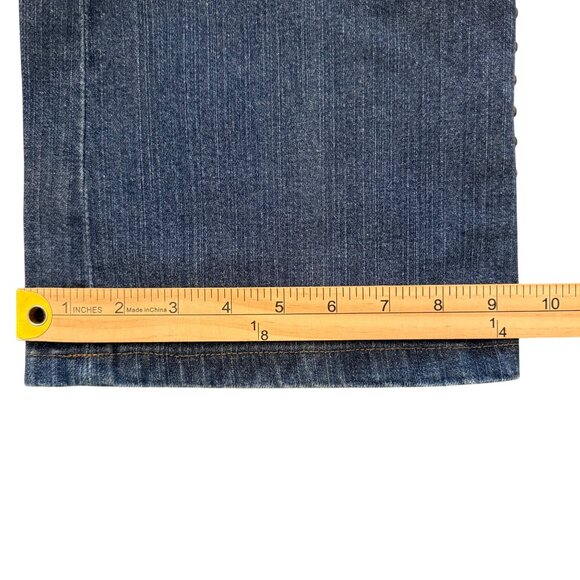 Lauren Jeans Co Ralph Lauren Womens Studded Flare Denim Jeans Size 14 (36x28) - Picture 11 of 13